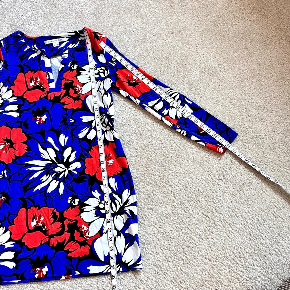 DIANE VON FURSTENBERG Reina Floral Cotton & Silk Tunic Shift Dress—SZ. 8 - Picture 10 of 15